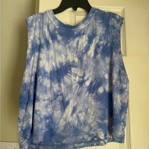 Blue Tie-Dye Sleeveless Top